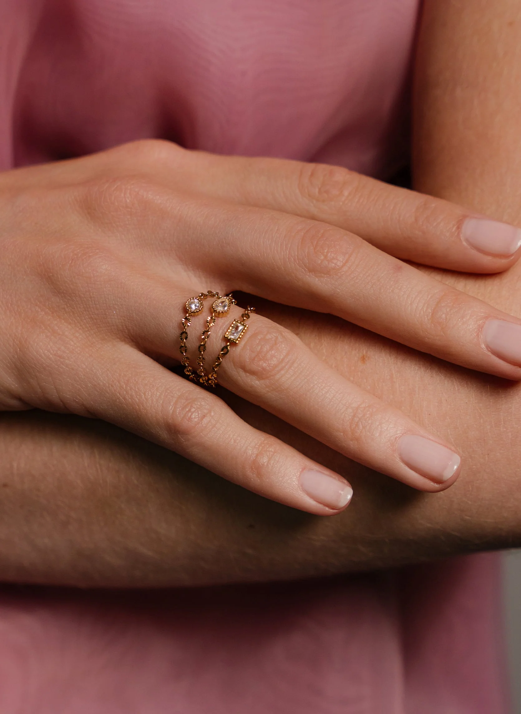 Bague chaîne Daya Goutte Étoilée - Image 3